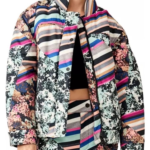 NEW Free People Movement Bunny Slope Floral Puffer Jacket Size Large - Picture 2 of 16